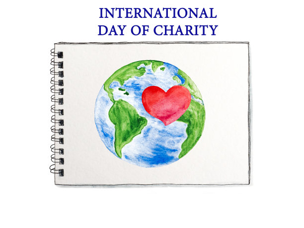 国际慈善日。漂亮的卡片。特写镜头图片下载