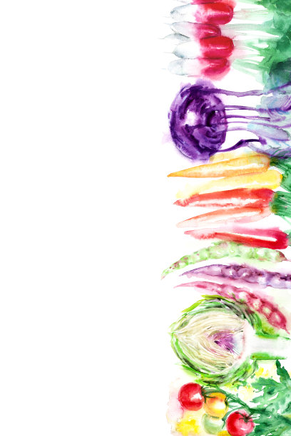 五彩缤纷的夏季蔬菜画图片下载