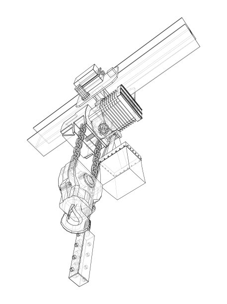 绞车或起重机械概念概述。向量图片下载