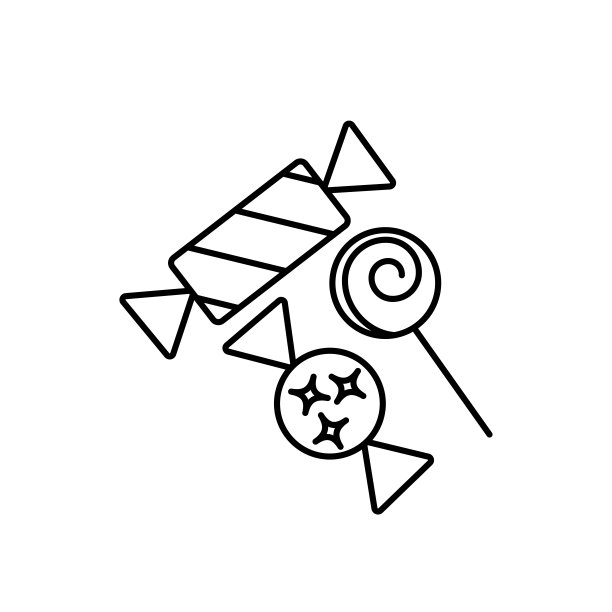 简约轮廓糖果矢量图标图片下载