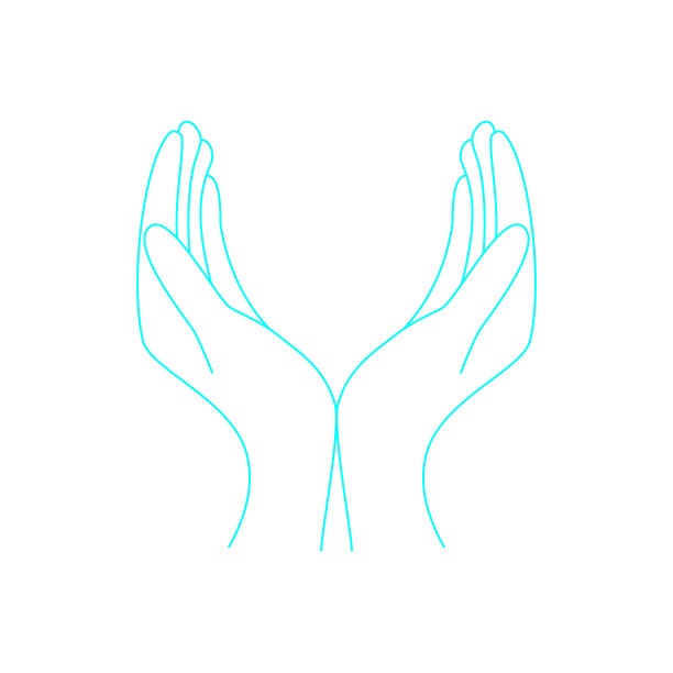 保护图标。简单的矢量图。打开手签图片下载