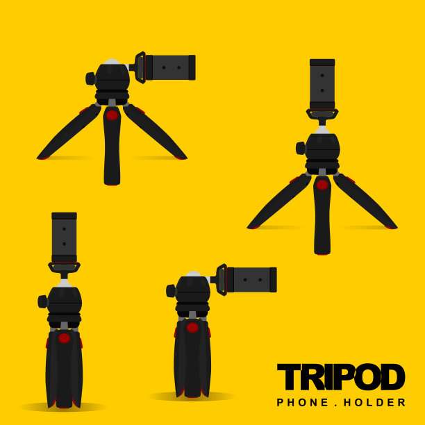 迷你三脚架(手机支架)为移动矢量插图图片下载