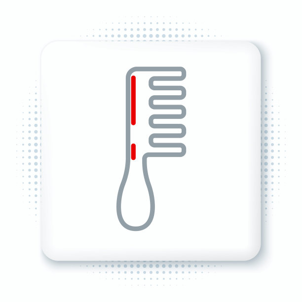 线毛刷图标孤立在白色背景。梳理头发的迹象。理发师的象征。色彩斑斓的轮廓的概念。向量图片下载