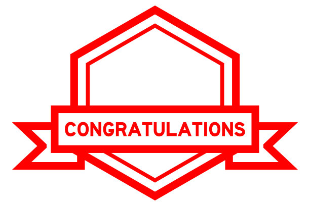 复古红色六角形标签横幅与字祝贺白色背景图片下载