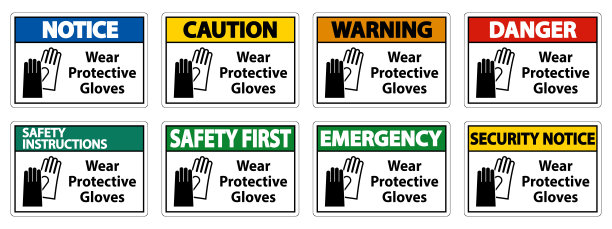 戴上防护手套，白色背景图片下载