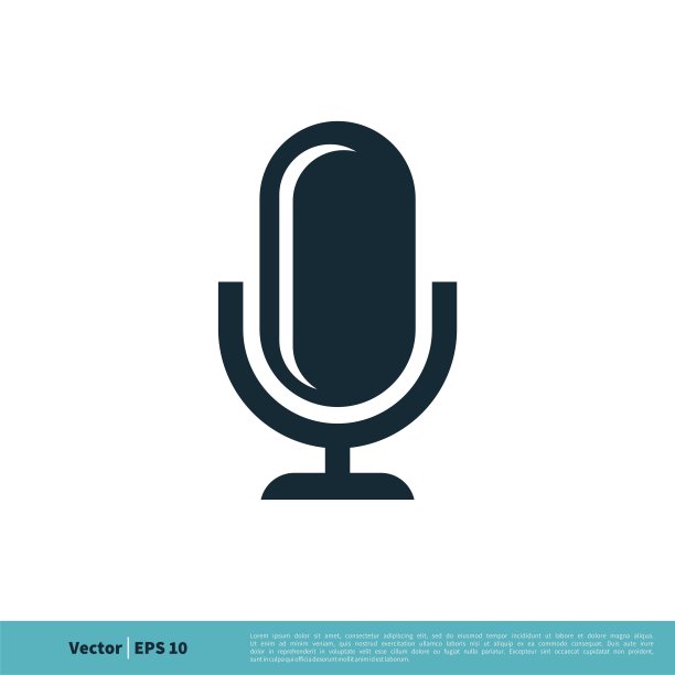 麦克风图标矢量标志模板插图设计。向量EPS 10。图片下载