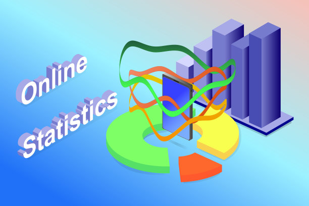 在线统计，分析报告，条形图，饼状图，智能手机周边，等距视图图片下载
