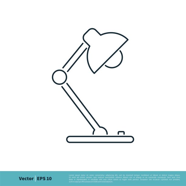 桌面灯图标矢量标志模板插图设计。向量EPS 10。图片下载