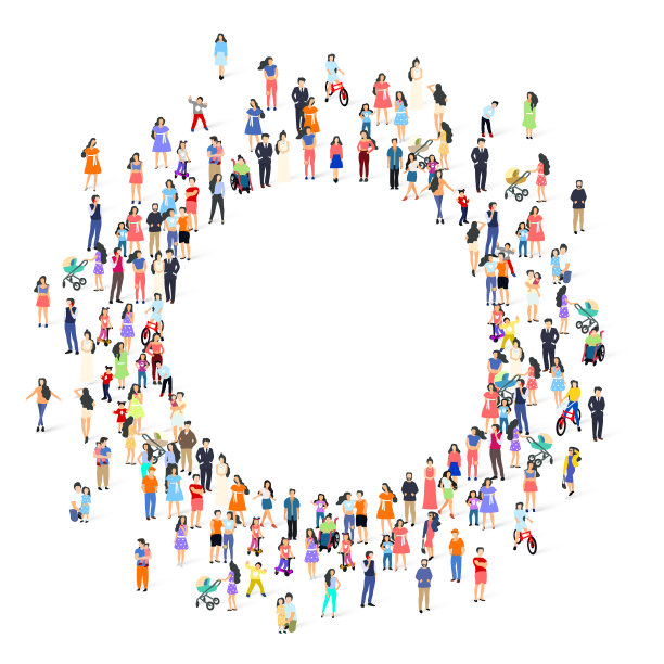 一群人和他们的家人一起散步和放松图片下载