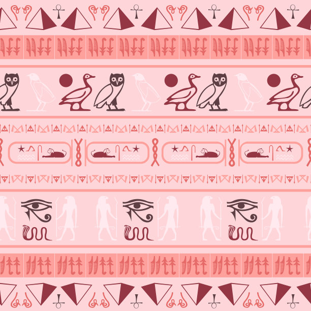 古埃及图案无缝图案。民族象形文字符号模板。图片下载