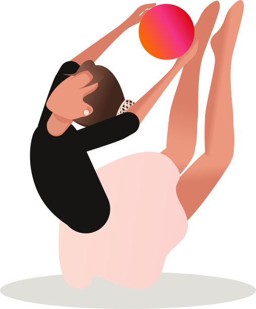 用球做体操。体育运动:体育教育中受欢迎的运动图形绘制。图片下载