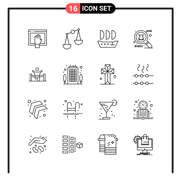 为网页和手机设置16个线条样式图标图片下载