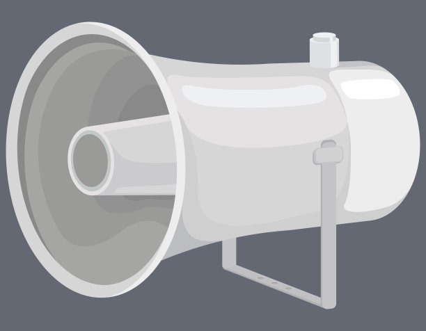 卡通风格的扬声器。图片下载