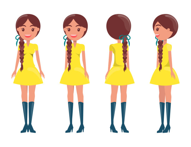 编织的黑发女孩在现代优雅的看女孩图片下载