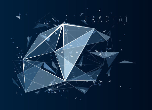 科技三维网格抽象矢量背景，连通网线分形设计，低多边形多边形元素动态运动。图片下载