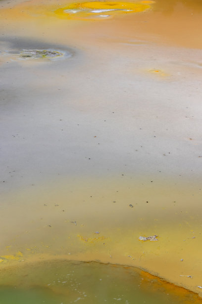 新西兰充满活力，色彩斑斓的温泉泳池的特写图片下载