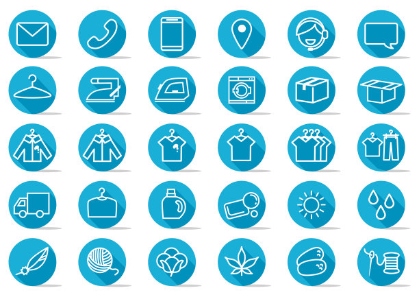 交付和清洁图标设置图片下载