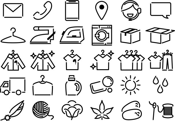 交付和清洁图标设置图片下载