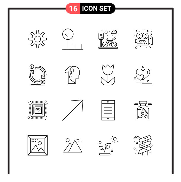 为网页和手机设置16个线条样式图标图片下载