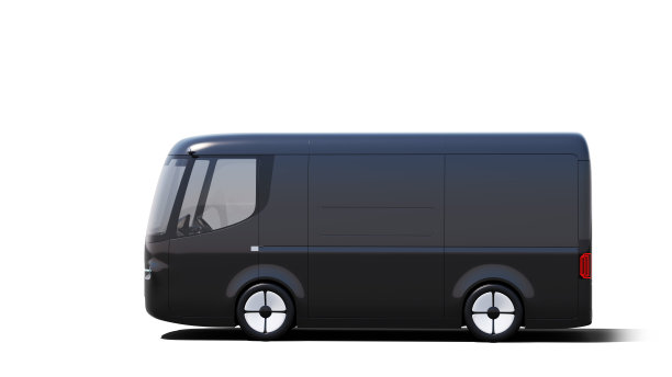 黑色电动自动驾驶面包车图片下载