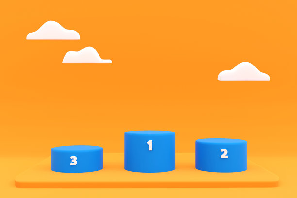 黄色背景上的冠军领奖台图片下载