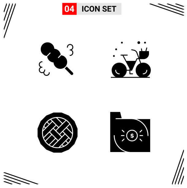 4图标固体样式网格基础上的创意字形图片下载