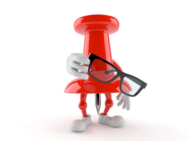 图钉字符持有眼镜图片下载