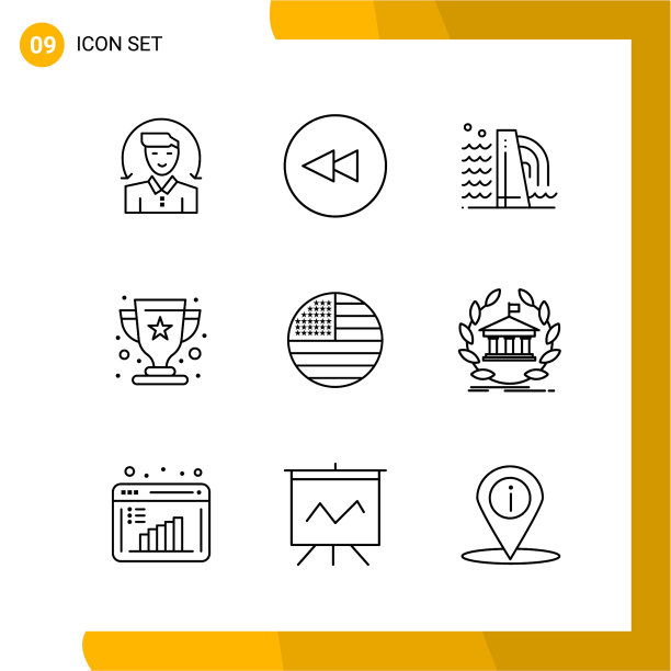 9图标设置线条样式图标包轮廓符号图片下载