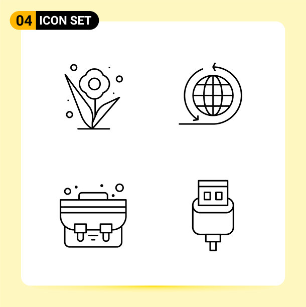 4个现代网站设计和创意图标图片下载