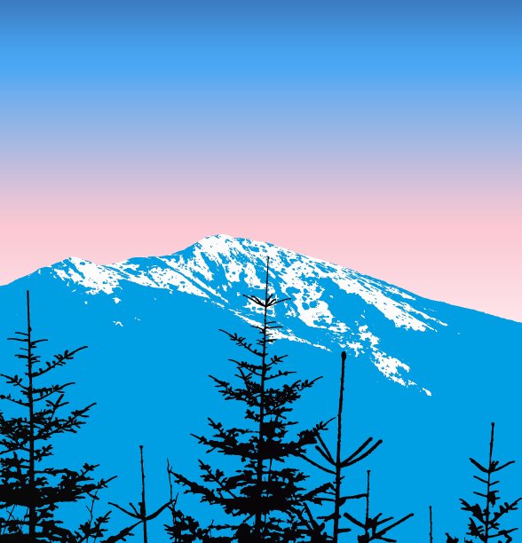 山的全景。图片下载