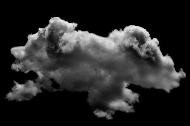 黑色背景上的白云图片下载