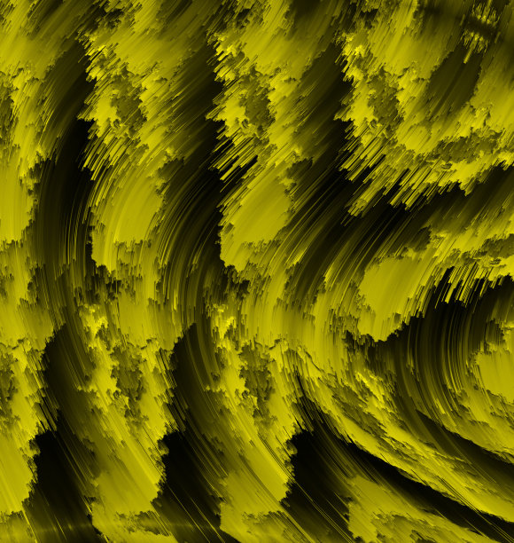 三维插图的波浪和随机混合黄色阴影在黑色帆布图片下载