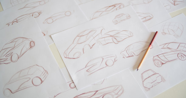 平面设计师艺术家效果图草图设计开发原型车汽车工业创意视觉概念图片下载