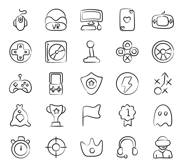 游戏小工具涂鸦图标包图片下载