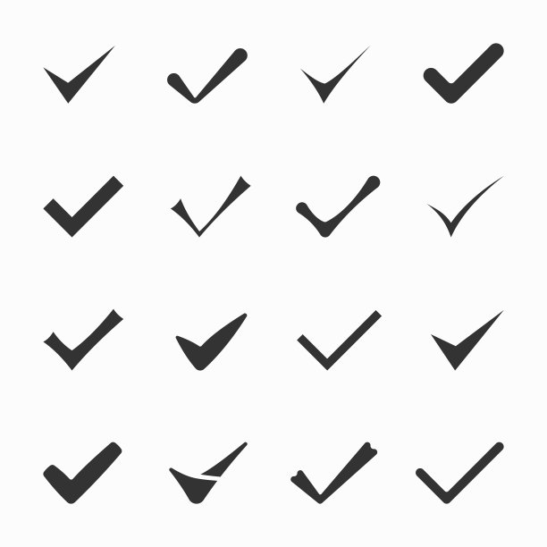 勾选标记图标设置矢量插图图片下载