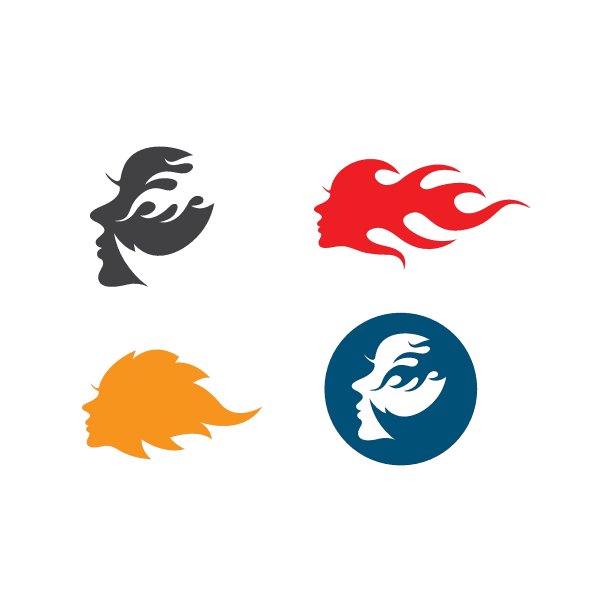 独特的脸女人图标矢量插图设计图片下载