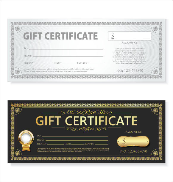 证书礼品券模板复古复古设计图片下载