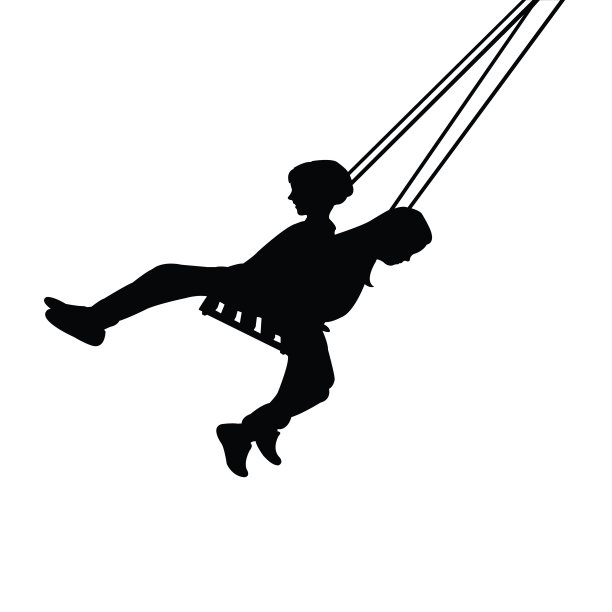 儿童摇摆身体的剪影向量图片下载