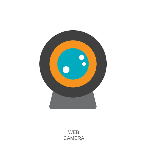 摄像头信号图标。Web视频聊天符号图片下载