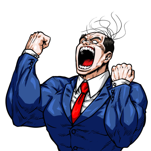 有胆量，秃顶，稀疏的头发，办公室职员，商人，学生，尖叫，漫画小说，卡通，肌肉，健美，大男子主义图片下载