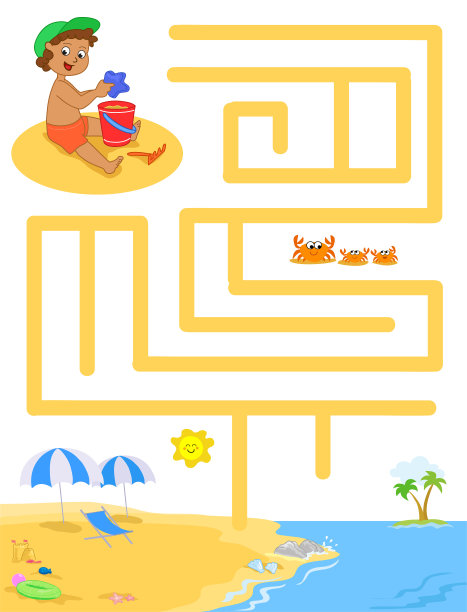 暑假轻松孩子迷宫图片下载