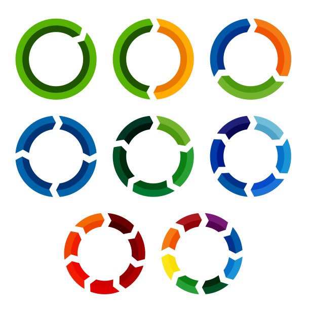 圆形箭头图或圆形图图标集图片下载