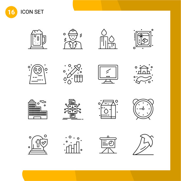 16图标设置线条样式图标包轮廓符号图片下载