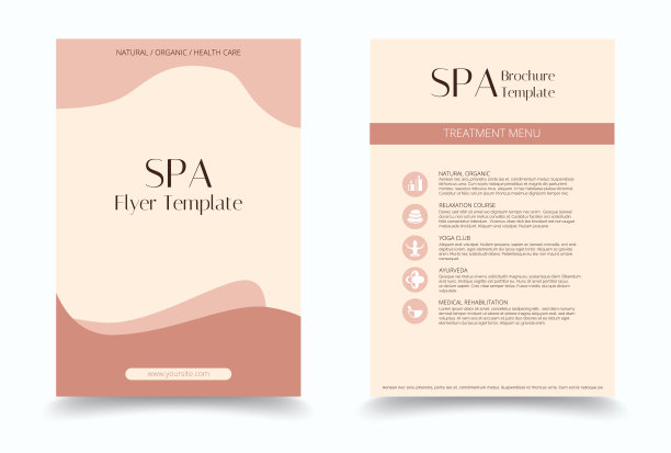 简约的水疗和保健设计手册。图片下载
