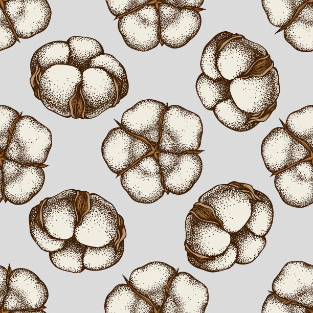 无缝图案与手绘彩棉图片下载