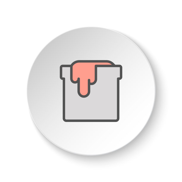 圆形按钮为web图标，银行，颜色，锅。按钮横幅圆形，应用插图badge界面图片下载