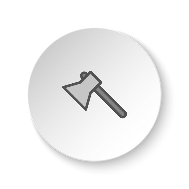 圆形按钮为网页图标，斧头，斧头。按钮横幅圆形，徽章界面的应用说明图片下载