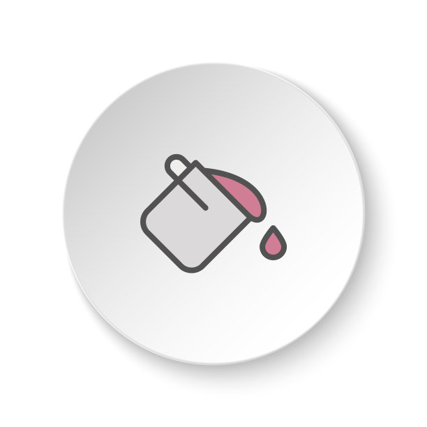 圆形按钮web图标，桶，颜色，填充。按钮横幅圆形，徽章界面的应用说明图片下载