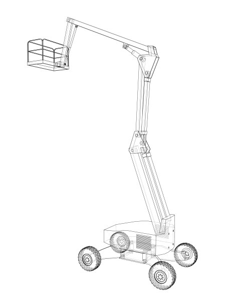 空中平台概念大纲。向量图片下载