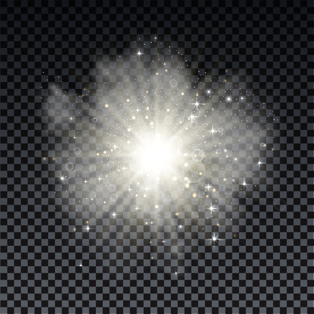 雪花粉。白色爆炸的雪和光，设计元素为圣诞，新年假期上的黑色背景。白色爆炸和粉末。突发矢量图图片下载